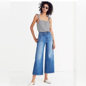 MADEWELL Wide-Leg Crop Jeans in Finney Wash Size 23